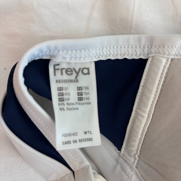 💙 Freya “Marina” Halter Bikini Top – Navy & White | Size 34F (US) - Picture 6 of 7
